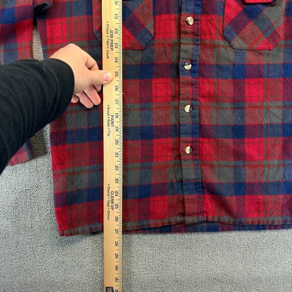 VTG Ruggedwear by b.o.g Men's Medium Flannel Shirt Red Plaid Medium Lumberjack - Picture 6 of 8
